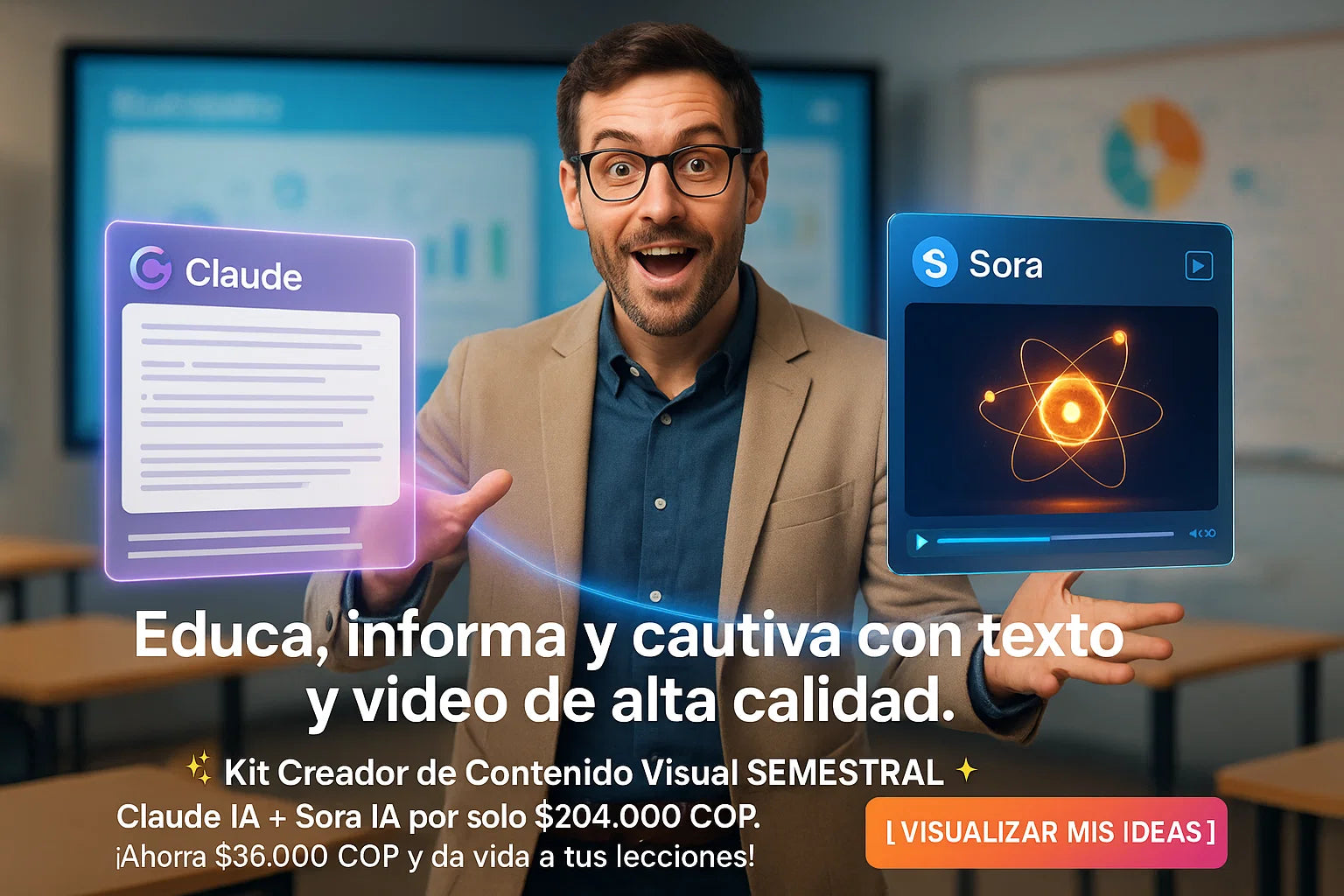 (6 Meses) Kit Creador de Contenido Visual Semestral: Claude IA y Sora IA para Marketers y Educadores