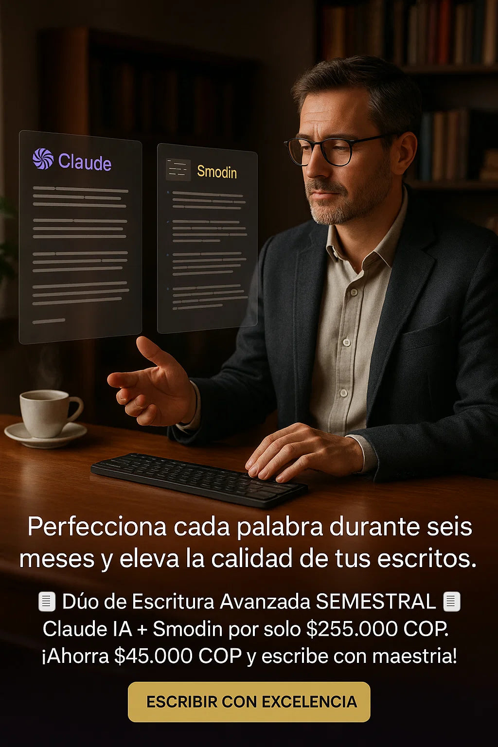 (6 Meses) Dúo de Escritura Avanzada Semestral: Claude IA + Smodin para Textos Impecables