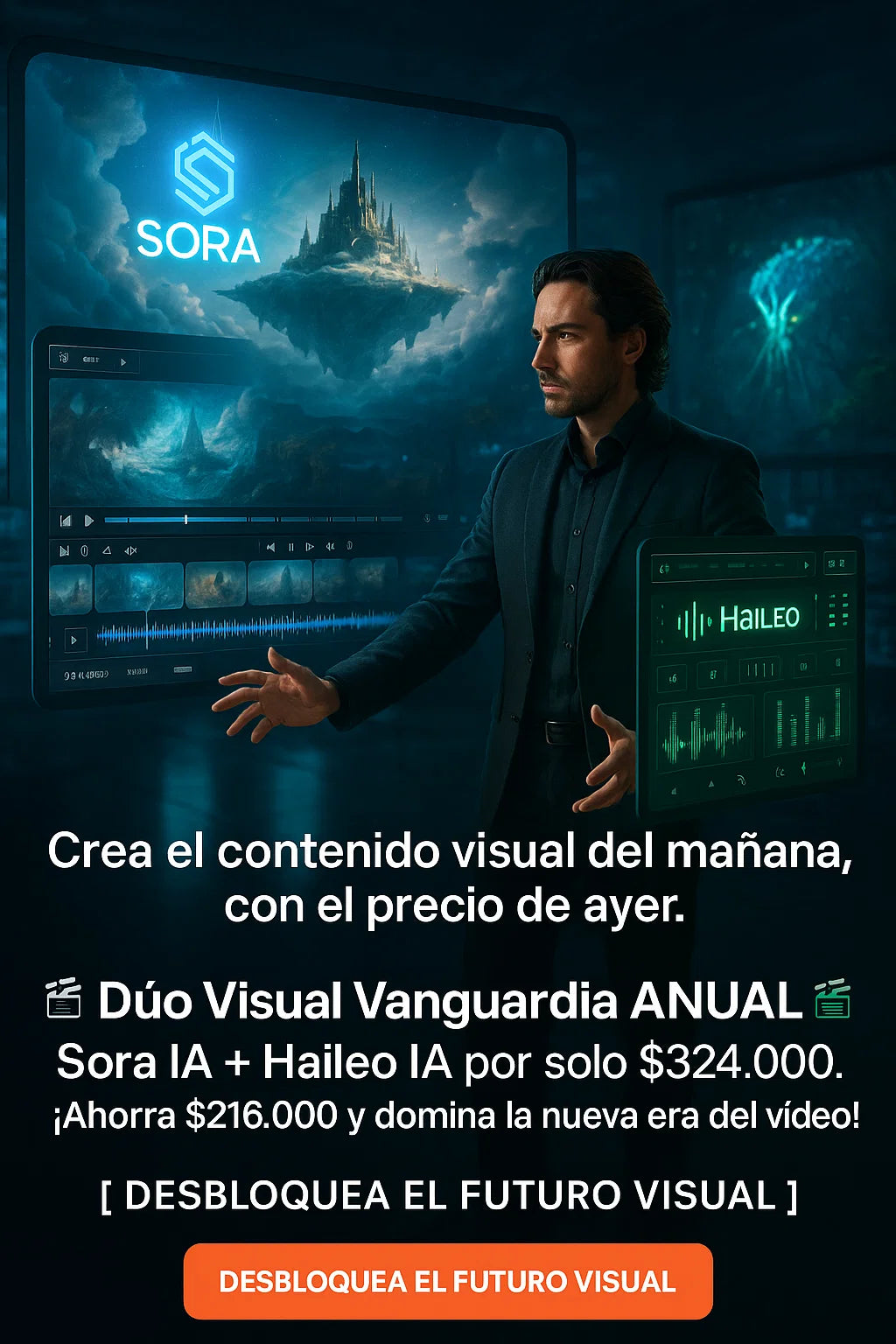 (Anual) Dúo Visual Vanguardia Anual: El Poder de Sora IA y Hailuo IA con 40% de Descuento