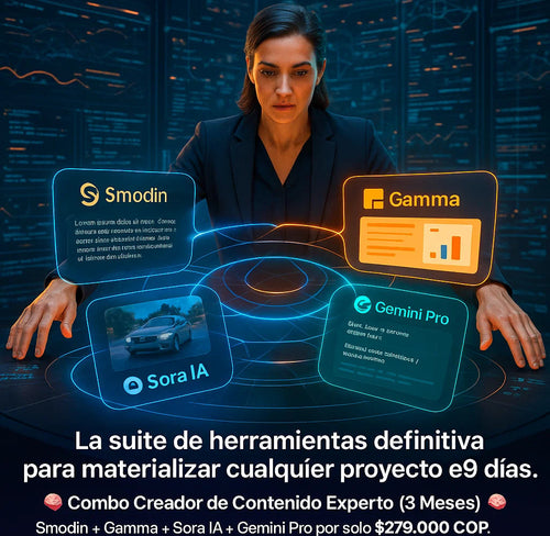 (3 Meses) Combo Creador Experto: Smodin, Gamma, Sora y Gemini Pro